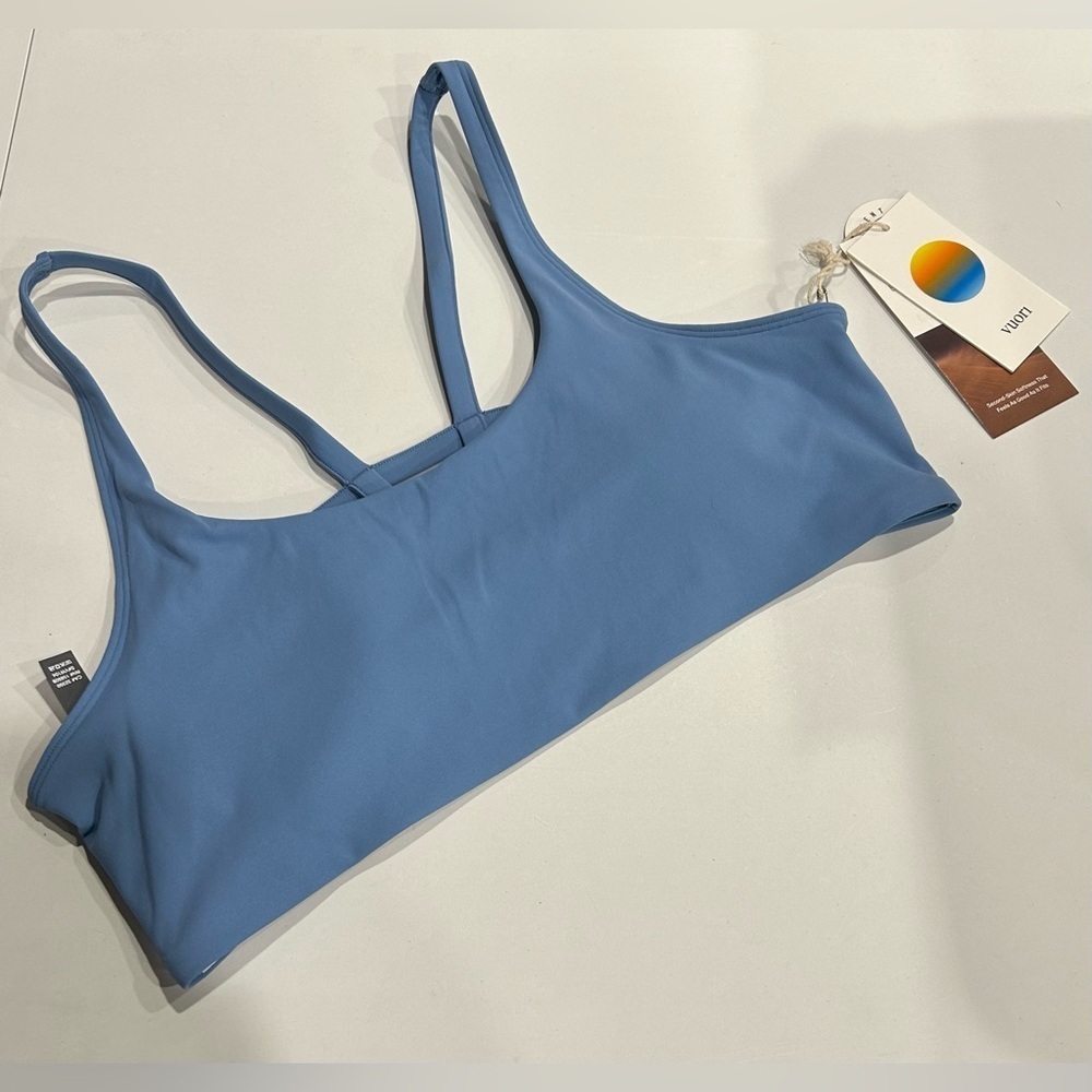 Vuori Women's XL Yosemite Bra Isle Blue NWT Lined Removable Cups 4-Way Stretch
